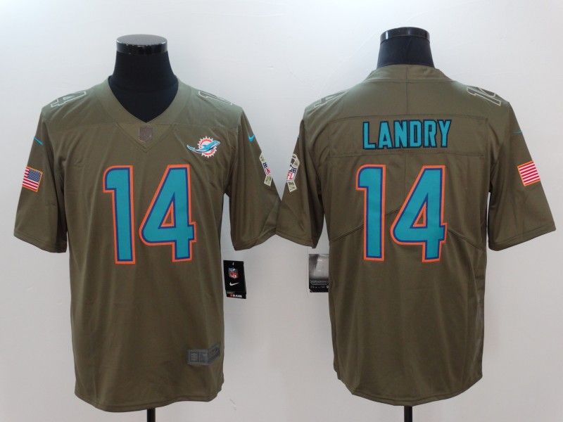 Men's Miami Dolphins Jarvis Landry #14 Brown Jersey